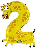 1 Folienballon Zahl 2 Giraffe 
